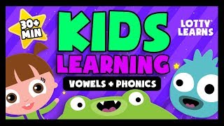 Kids Learning  Vowels  ABC Phonics  LOTTY LEARNS [upl. by Etteiluj]