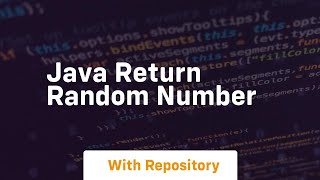 java return random number [upl. by Hux]