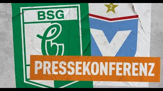 Die Pressekonferenz nach der Partie BSG Chemie Leipzig  Viktoria Berlin 14042023 [upl. by Fabe]