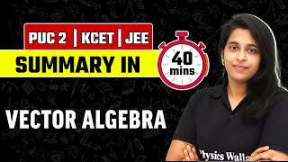 VECTOR ALGEBRA  Summary in 40 Mins  Maths  PUC 2  KCET  JEE [upl. by Tenaj]