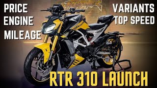 TVS APACHE RTR 310 Detailed Review  On Road Price Mileage Specification rtr310 [upl. by Notffilc]