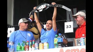 Acme Oyster Eating Championship in New Orleans winner slurps 33 dozen oysters [upl. by Carrie793]