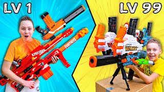 NERF Build Your Giant Blaster Challenge w Roman and Max [upl. by Zetnauq]