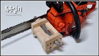 easy chainsaw milling on the spot with a DIY mill guide jig woodworking [upl. by Mirelle]