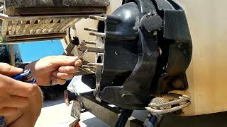 Mercruiser ALPHA lower shift cable replacement Part 2 Remove shift bellows and shift arm [upl. by Adnilreh]