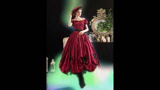 Coscosmos Victorian Style Christmas Witch Dress  Red Skirt amp Black Top Design [upl. by Arabela]