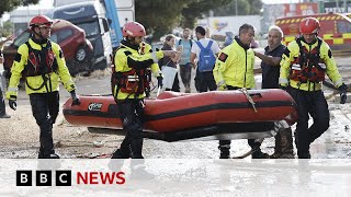 Spain floods death toll rises above 200  BBC News [upl. by Ilatfan178]