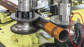 Fantastic Huge Steel Tube Bending Machines Working Perfect Amazing Big Metal Plate Rolling Methods [upl. by Ellis]