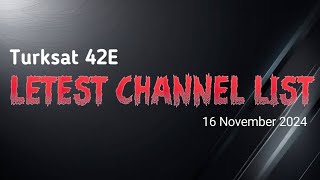 Turksat 42e new channel list update  Turksat 42e frequency  Turksat 42e strong TP [upl. by Sydel6]