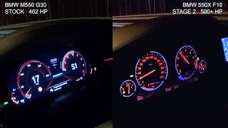 BMW M550 G30 vs BMW 550X F10 Stage 2 speeometer race [upl. by Arlon]