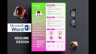 How to Create a Creative CVRESUME template in Microsoft Word Tutorial [upl. by Ahsemrak]