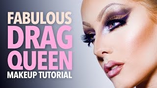 Fabulous drag queen makeup tutorial [upl. by Mouldon3]