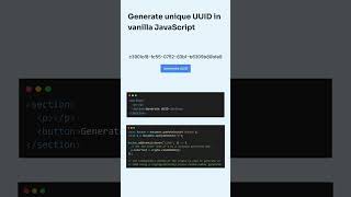 How to Generate UUID in Vanilla JavaScript [upl. by Mathian]