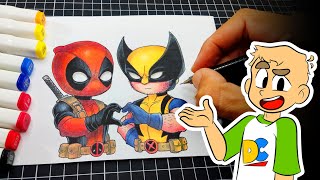 como DESENHAR o DEADPOOL e o WOLVERINE 1 [upl. by Leona]