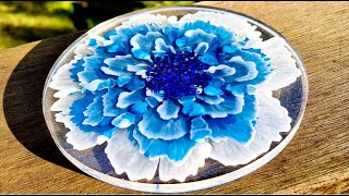 928 WOOHOO My Best 3D Resin Flower Coaster So Far Watch My Tutorial To See How I Did It [upl. by Louanne]