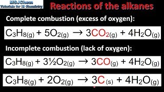 R131  R132 Combustion reactions of the alkanes [upl. by Hcelemile]