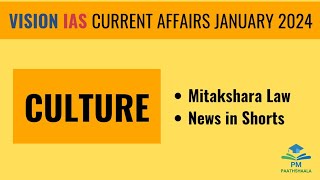 January 2024  Vision IAS Current Affairs  Culture [upl. by Jacobsen553]