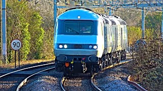 Rail Adventure HST power cars passing Wolverton Station with tones 190123 [upl. by Fitts]