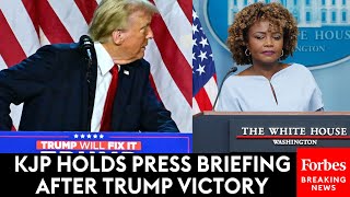 WATCH LIVE Karine JeanPierre Holds First White House Press Briefing After Trump Win Over Harris [upl. by Atcele72]