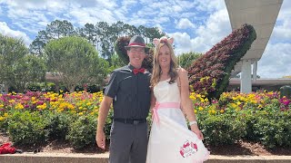 Dapper Day Fun at Epcot  And Dining Review from Space 220  Walt Disney World 2022 [upl. by Haeel]