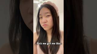 Pick me girl comedy skit relatable fypage views youtubeshorts comedyvideo comedyskit [upl. by Annaicul]