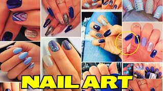 ✪ Perfectas Uñas Acrílicas Azul con Plata Tendencias y Diseños  Nailsuper [upl. by Wilden]