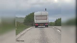 Footage shows caravan swerving over highland road  SWD Media [upl. by Iggie]