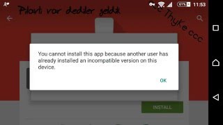 Solved You cannot install this app because another user has already [upl. by Artinak]