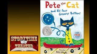 Pete the Cat amp His Four Groovy Buttons  Childrens Books Read Aloud [upl. by Nihhi]