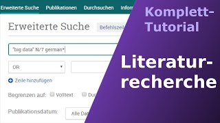 Schnellkurs Literaturrecherche [upl. by Surbeck]