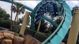 Kraken Roller Coaster Front amp Back Seat POV SeaWorld Orlando [upl. by Ikey]