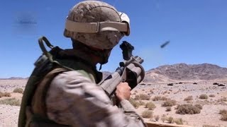 US Marines M32 Multiple Grenade Launcher Milkor MGL Live Fire [upl. by Enoek837]