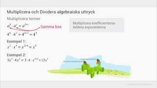 Multiplicera och Dividera algebraiska uttryck [upl. by Naek]