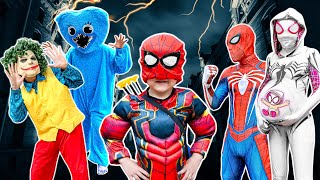 TEAM SPIDERMAN VS Bad Guy JOKER  Rescue KID SPIDER MAN From JOKER   Funny   by Bunny Life [upl. by Radborne600]