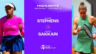 Sloane Stephens vs Maria Sakkari  2024 Madrid Round 3  WTA Match Highlights [upl. by Arahk]