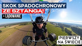 Robimy biceps skacząc z turbiny wiatrowej basejump spadochroniarze viralvideo [upl. by Ayvid]