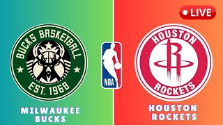 Milwaukee Bucks vs Houston Rockets NBA Basketball Live SCOREBOARD [upl. by Aetnahs273]