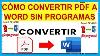 Cómo convertir PDF a WORD sin programasGuía 2024 [upl. by Ordway942]