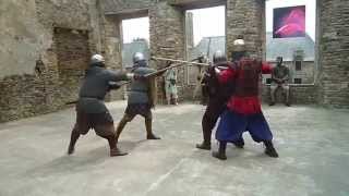 Oi Askoi  1vs1 amp 2vs2 Dane axe and sword fighting Gratot 2014 [upl. by Aizitel448]