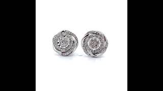 NEW 033 Carat Diamond Cluster Wreath Stud Earrings in White Gold [upl. by Meeker]