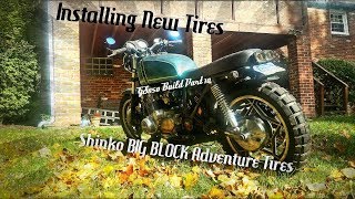 Suzuki GS850 SCRAMBLER Motorcycle Build 10 quotNEW KNOBBY TIRESquot [upl. by Comethuauc]