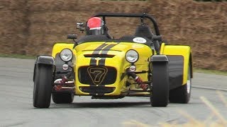 LOUD Caterham Seven 620R Driven Fast at Goodwood FOS 2017 [upl. by Ahsitram]