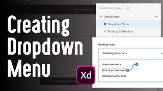 Creating Dropdown Menu Prototype in Adobe Xd 2021 [upl. by Lledo]