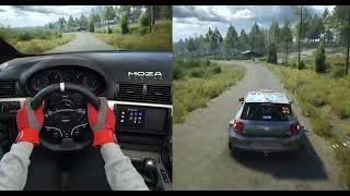 BMW e46sim rally POLO  EA WRC with Moza R5 [upl. by Laenej]