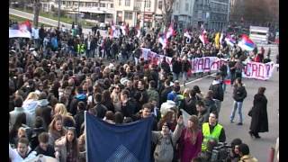 Beograd protest studenata ispred Skupstine Srbije pokrivanje [upl. by Nevak]