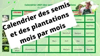 Calendrier des semis et des plantations mois par mois [upl. by Parris309]