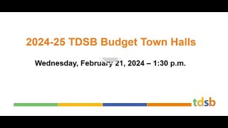 TDSB Budget Town Hall Meeting  February 21 2024 [upl. by Cirdek288]