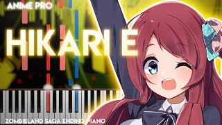 Hikari e  Zombieland Saga ゾンビランドサガ EDsynthesia piano tutorial [upl. by Neelhsa994]