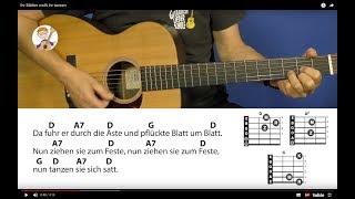 Ihr Blätter wollt ihr tanzen Herbstlied mit 3 Akkorden  Text für Gitarre [upl. by Musa582]