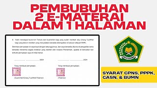 🔥Cara Pembelian dan Pembubuhan 2 EMaterai Pada 1 Halaman Untuk CPNS Kemenag amp Kementerian Agama [upl. by Enitsuga]